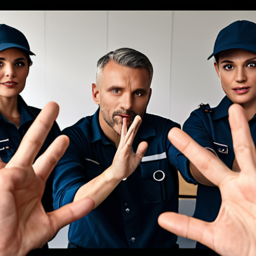 Home 14 ** A Valorant team coordinating a strategy, using hand signals and communicating effectively. Focus on teamwork and non-verbal communication.
**