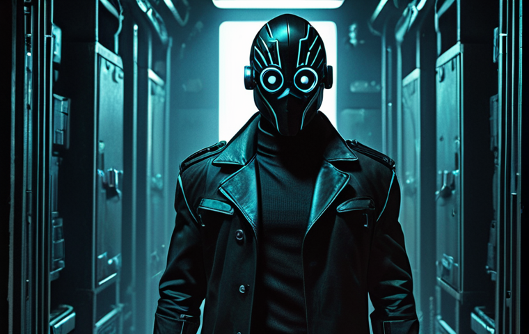 **
"A mysterious, masked VALORANT agent in shadows, hinting at a dark past with Kingdom Corporation. Emphasize a sense of intrigue and hidden secrets. Style: Cyberpunk with a touch of film noir. Dark color palette with neon accents."
**