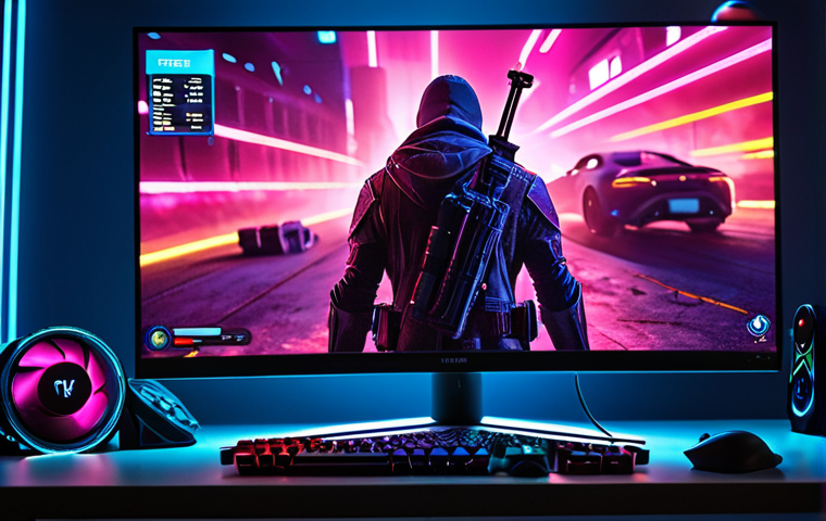 Gaming Monitor Setup for Valorant**
A close-up shot of a high-refresh-rate gaming monitor (144Hz or higher) displaying the game Valorant. The monitor is 24-27 inches in size, with a slim bezel. The panel type is IPS, showcasing vibrant colors and clarity. The scene is set in a dimly lit room with RGB lighting accents. Focus on the screen and the smooth, clear visuals of the game. The monitor is on a desk with a gaming mouse and keyboard visible in the foreground.
**