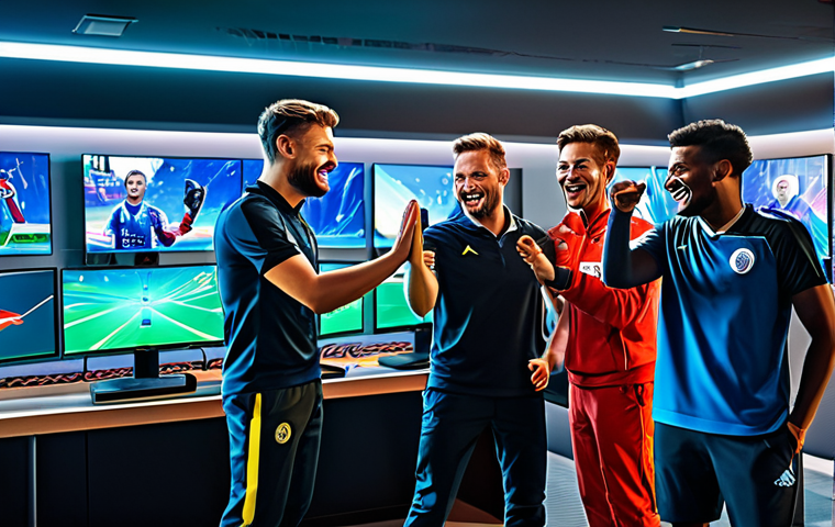 **
"A team of diverse Valorant players, fully clothed in comfortable gaming attire, high-fiving each other in a brightly lit, modern gaming room after a successful match, expressions of joy and camaraderie, safe for work, appropriate content, perfect anatomy, natural proportions, family-friendly, professional digital art, vibrant colors."
**