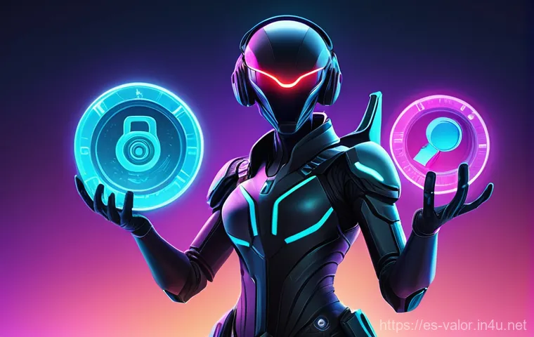 발로란트 사용자 리뷰 및 피드백 - **Prompt:** A dynamic and stylized illustration representing game balance. In the center, a futurist...