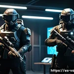 발로란트 친구와 함께하기 좋은 에이전트 - A dynamic esports team scene featuring five diverse agents from a tactical shooter game, each equipp...