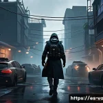 발로란트 캐릭터 상세 설명 - A tactical Valorant scene featuring a Controller agent like Omen deploying dense, dark smoke clouds ...