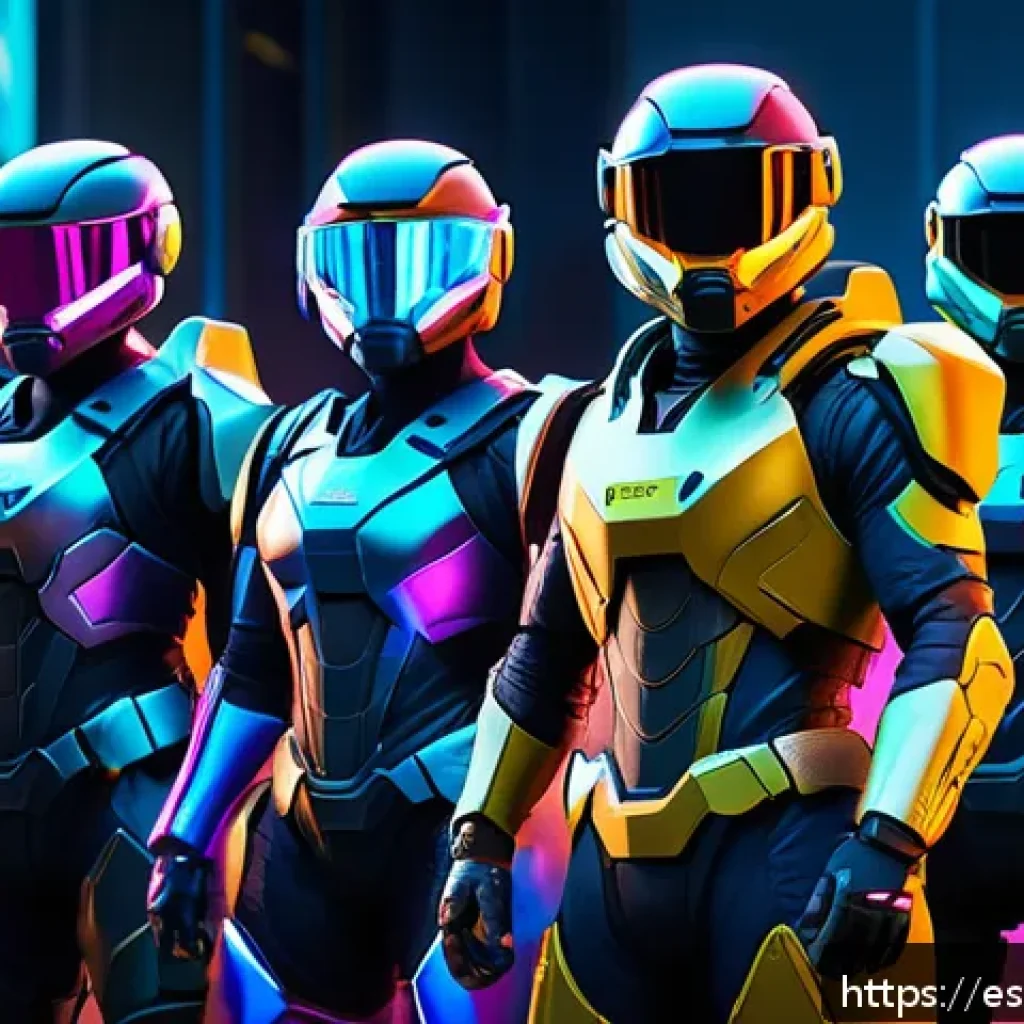 발로란트 공식 배틀 패스 혜택 - A vibrant digital scene showcasing a diverse group of futuristic Valorant agents standing confidentl...