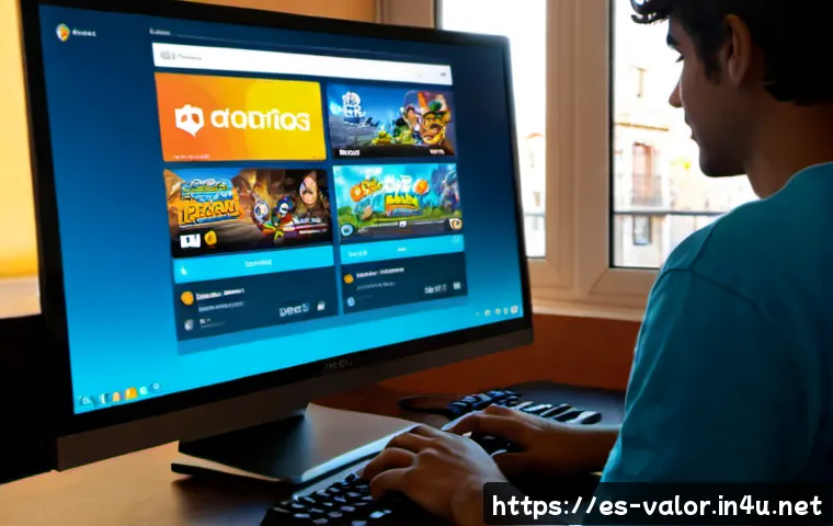 발로란트 계정 생성 및 연동 - Photorealistic over-the-shoulder view of a Spanish-speaking young adult creating a new online gaming...