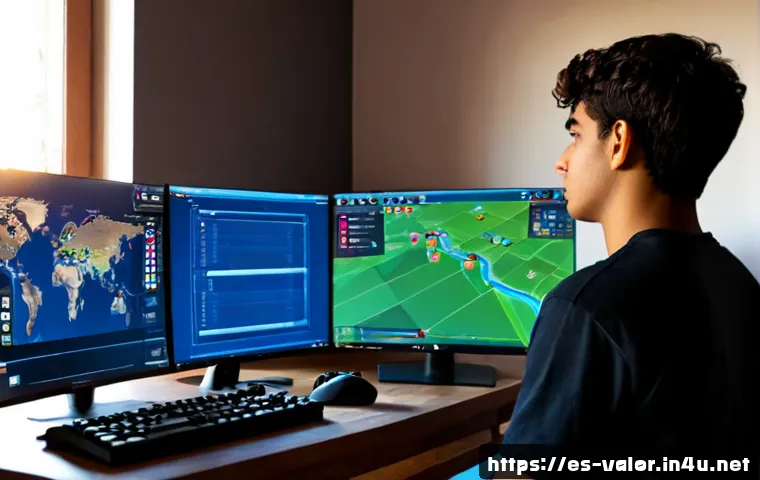 발로란트 경쟁전 패치 노트 - Photorealistic esports gaming desk in a modern Spanish apartment, a young adult Hispanic gamer study...